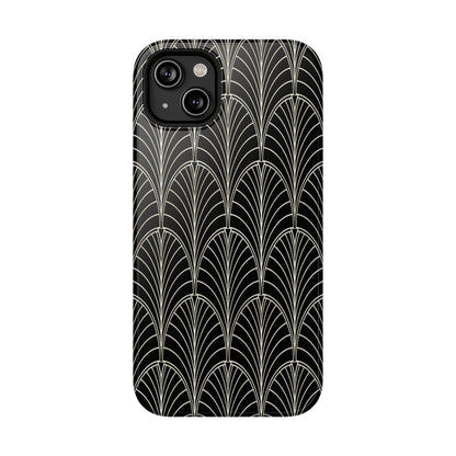 Impact-Resistant Phone Case- Art Deco Black Beige