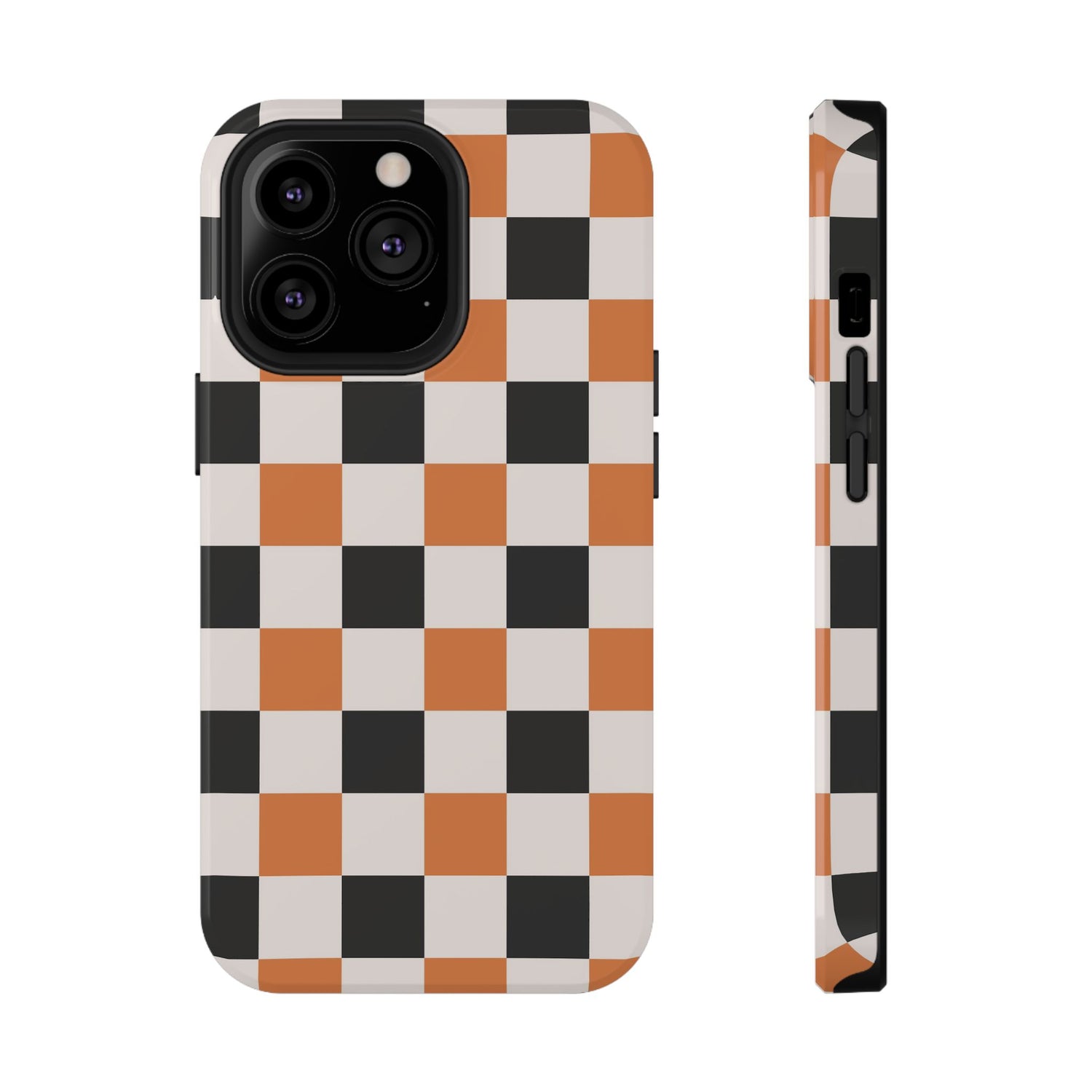 Trendy Halloween Checkerboard Phone Case | Impact-Resistant, iPhone, Samsung