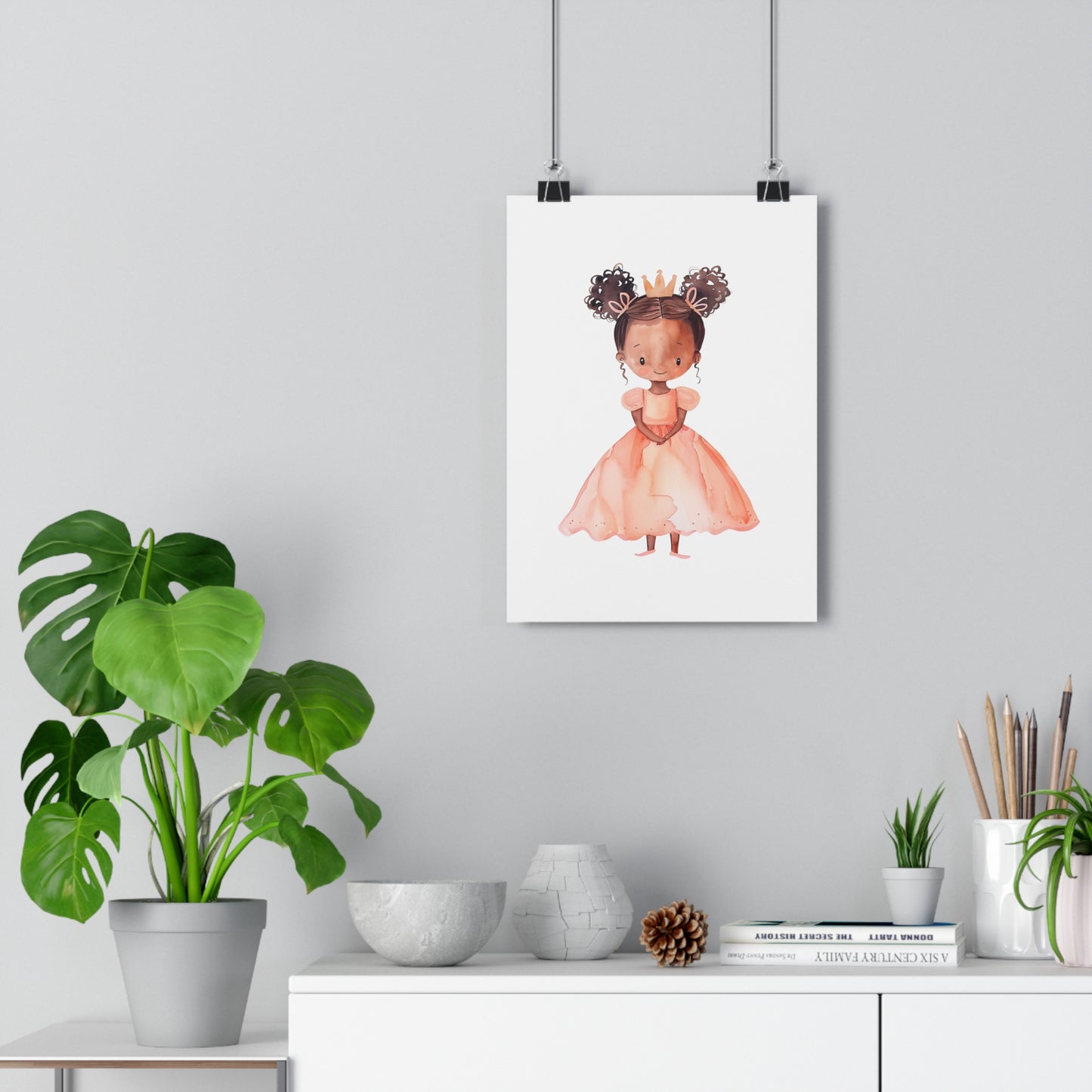 Giclée Art Print Watercolor Pink Princess 1