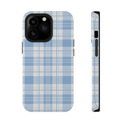 Impact-Resistant Phone Case - Easter Plaid Blue