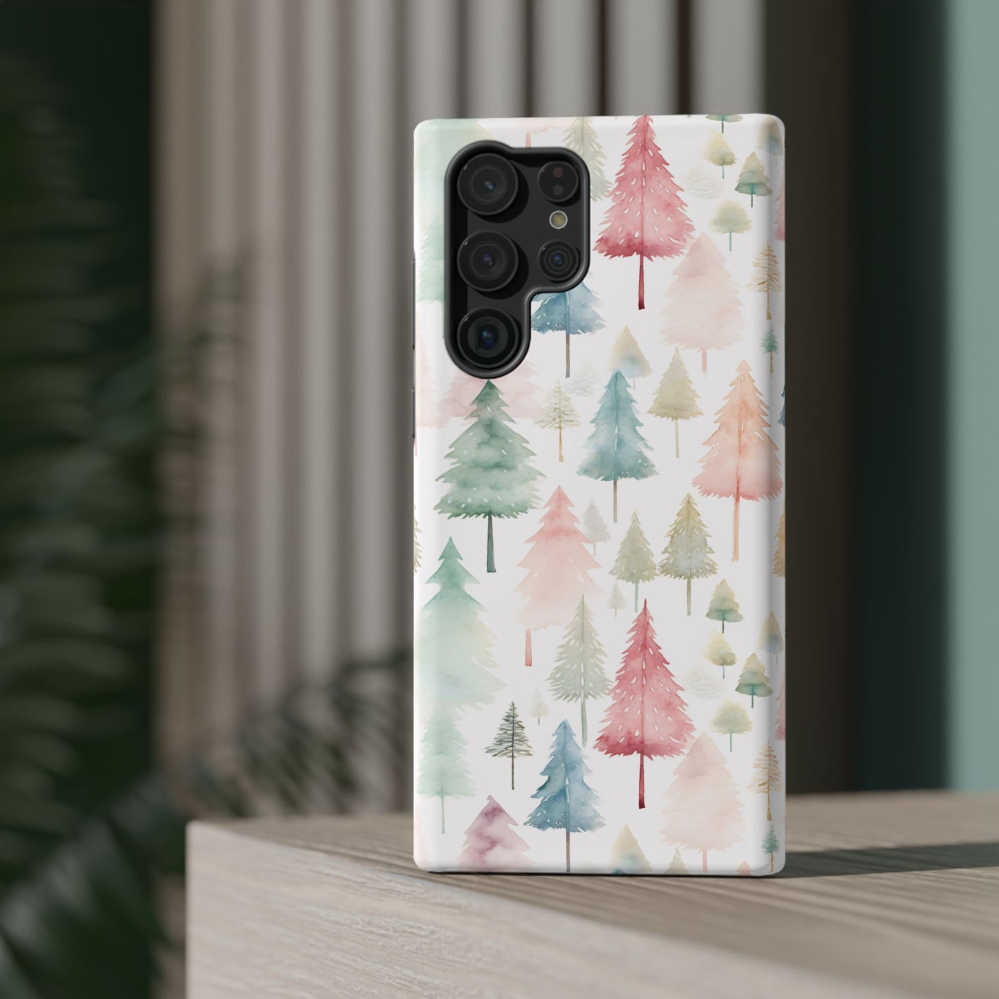 Watercolor Christmas Trees Impact-Resistant Phone Case