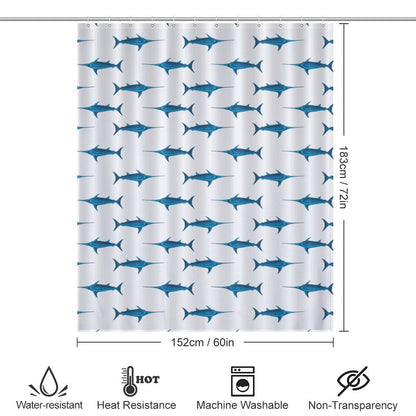 Lightweight Shower Curtain-Preppy Swordfish