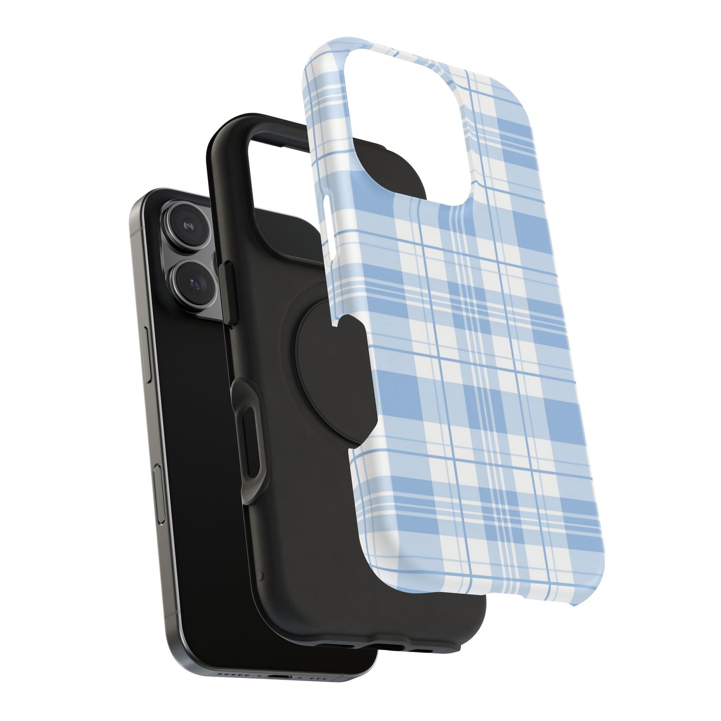 Impact-Resistant Phone Case - Easter Plaid Blue