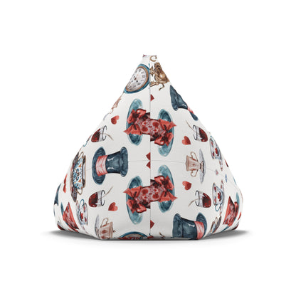 Watercolor Wonderland Red, Black Bean Bag Chair Cover