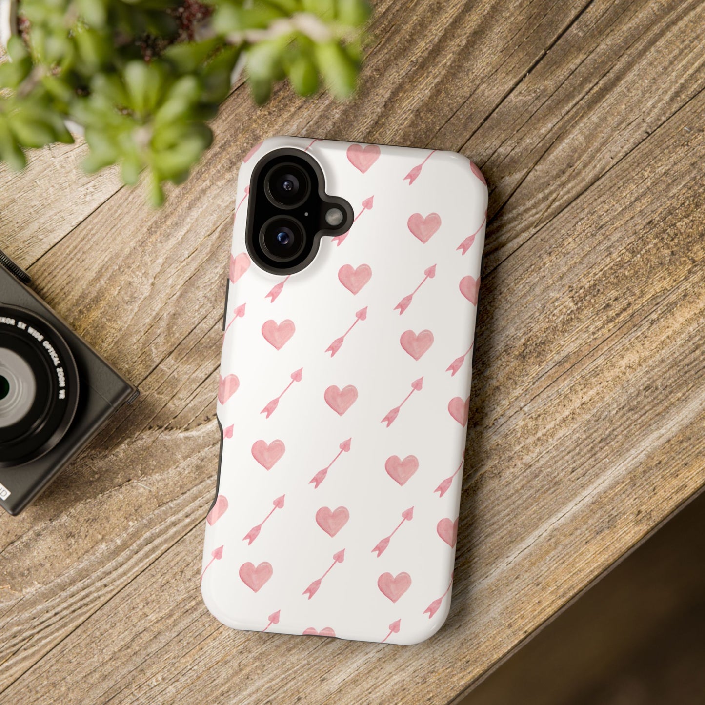 Impact-Resistant Cases - Valentine's Day Watercolor Arrow Hearts