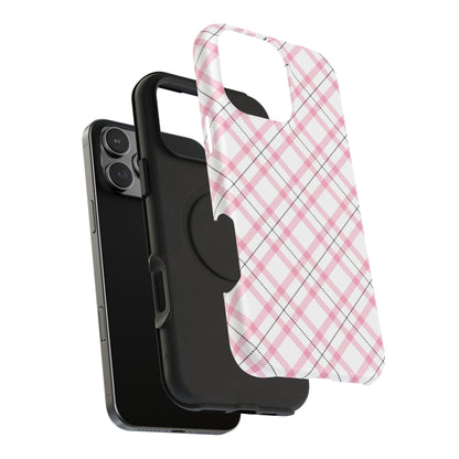 Impact-Resistant Phone Case - Pink Black Plaid