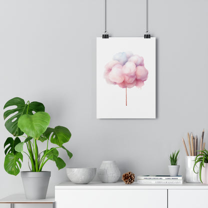 Giclée Art Print Watercolor Candy Land Cotton Candy