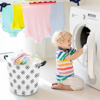 Collapsible Laundry Hamper- Sophisticated Snowflakes