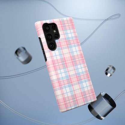 Impact-Resistant Cases-Spring Plaid Pink Blue