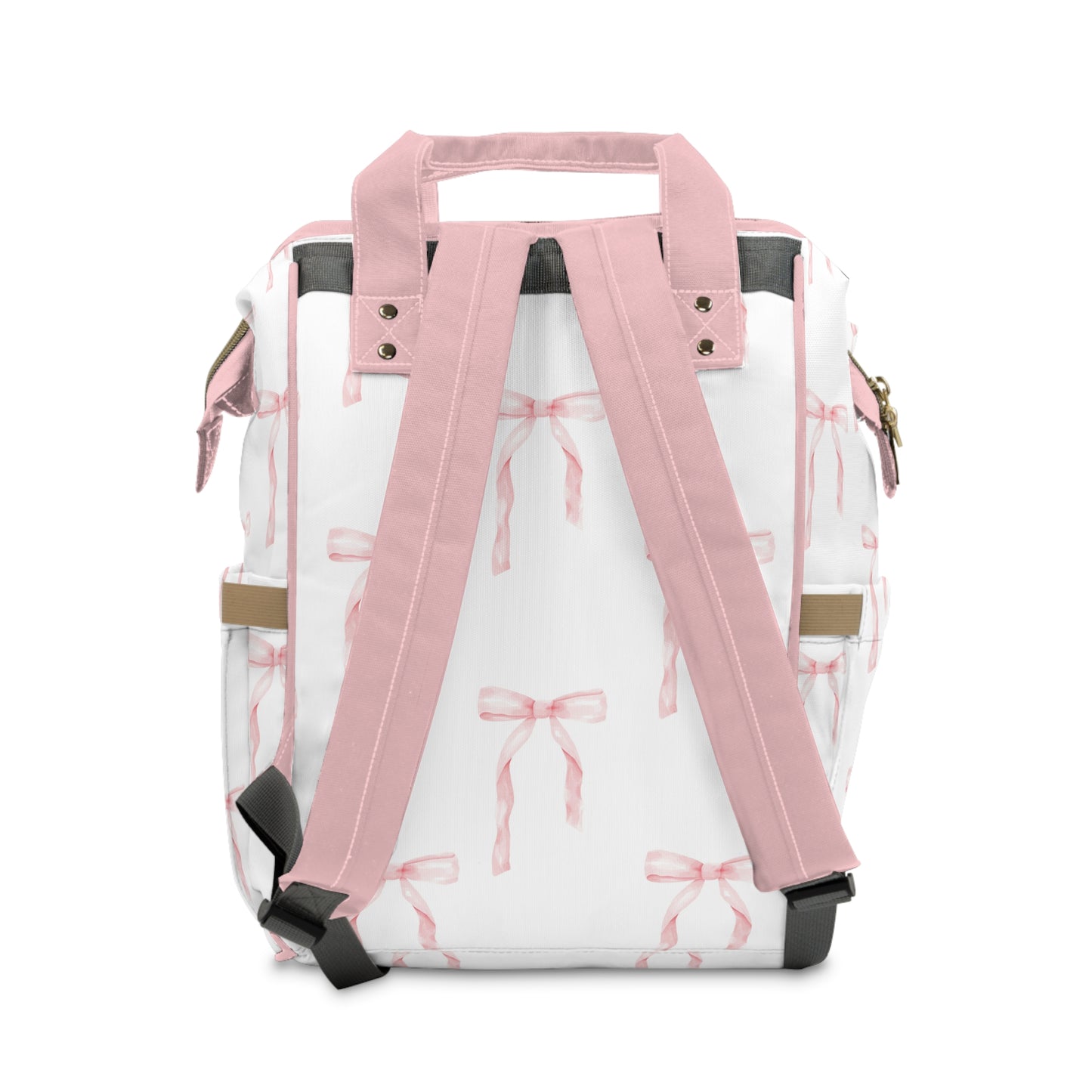 Watercolor Coquette Pink Bows Multifunctional Diaper Backpack