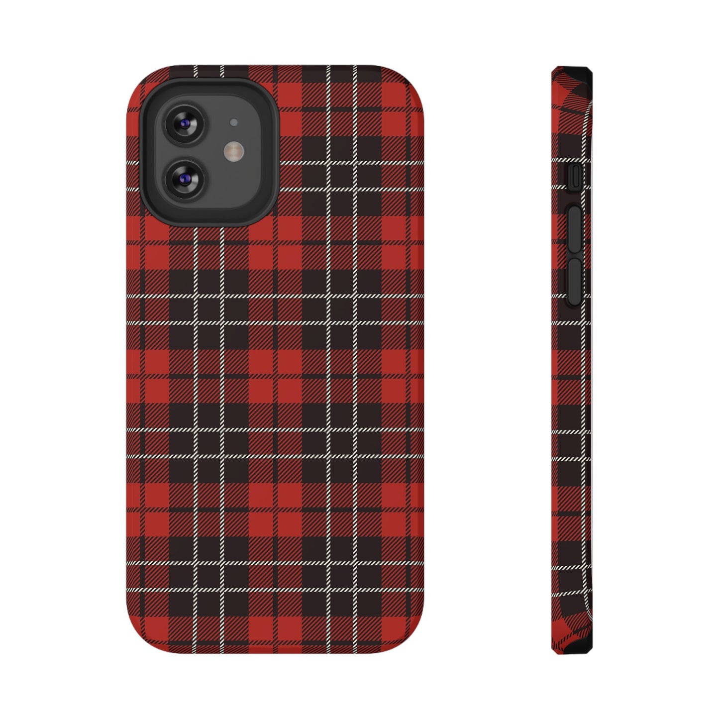 Impact-Resistant Phone Case- Christmas Tartan Plaid Red