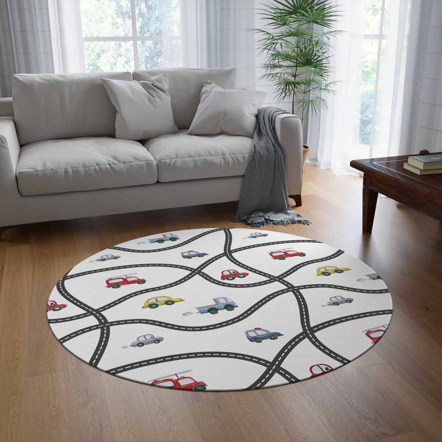 Round Rug Transportation Multi