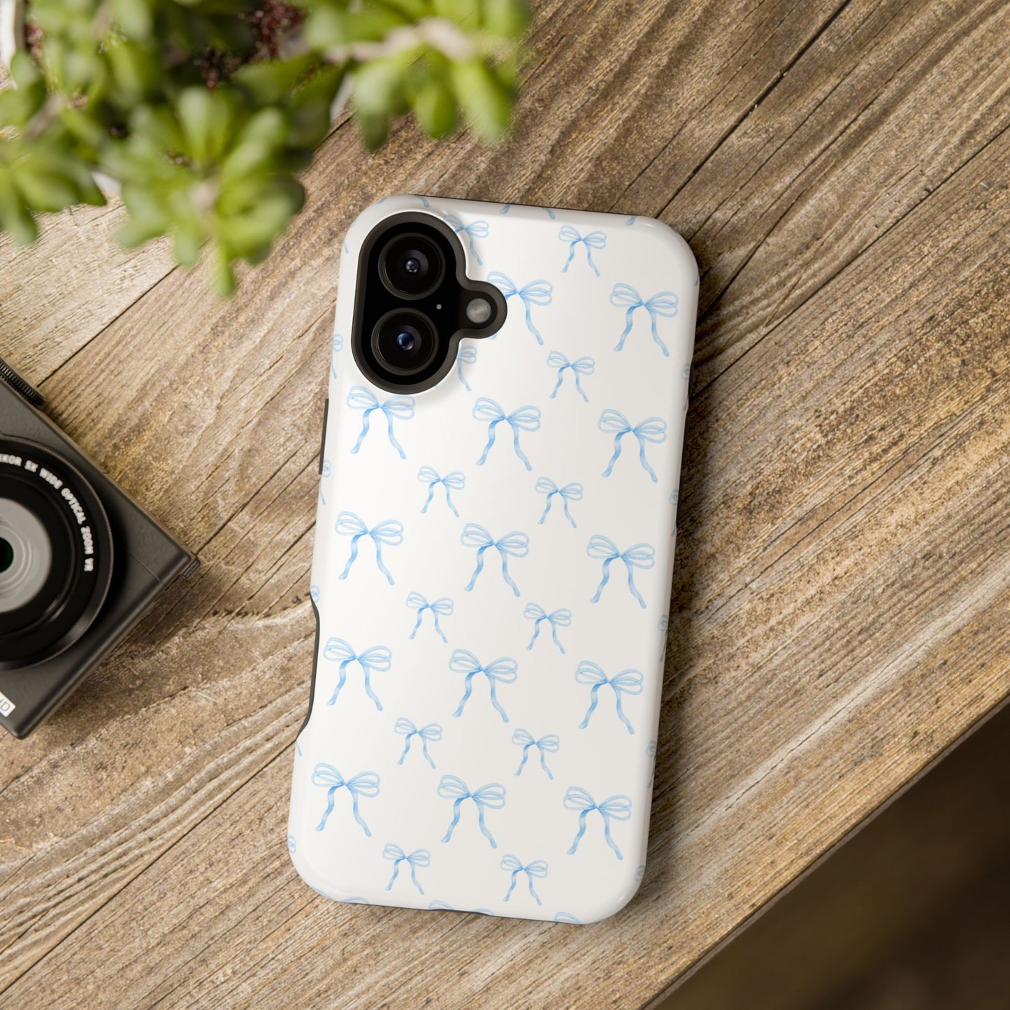 Coquette Blue Bows Impact-Resistant Phone Cases