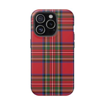 Impact-Resistant Phone Case-Holiday Tartan Plaid Red