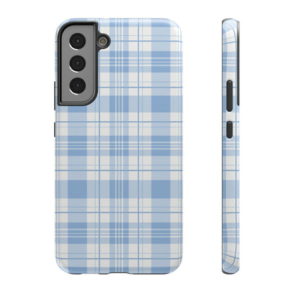 Impact-Resistant Phone Case - Easter Plaid Blue