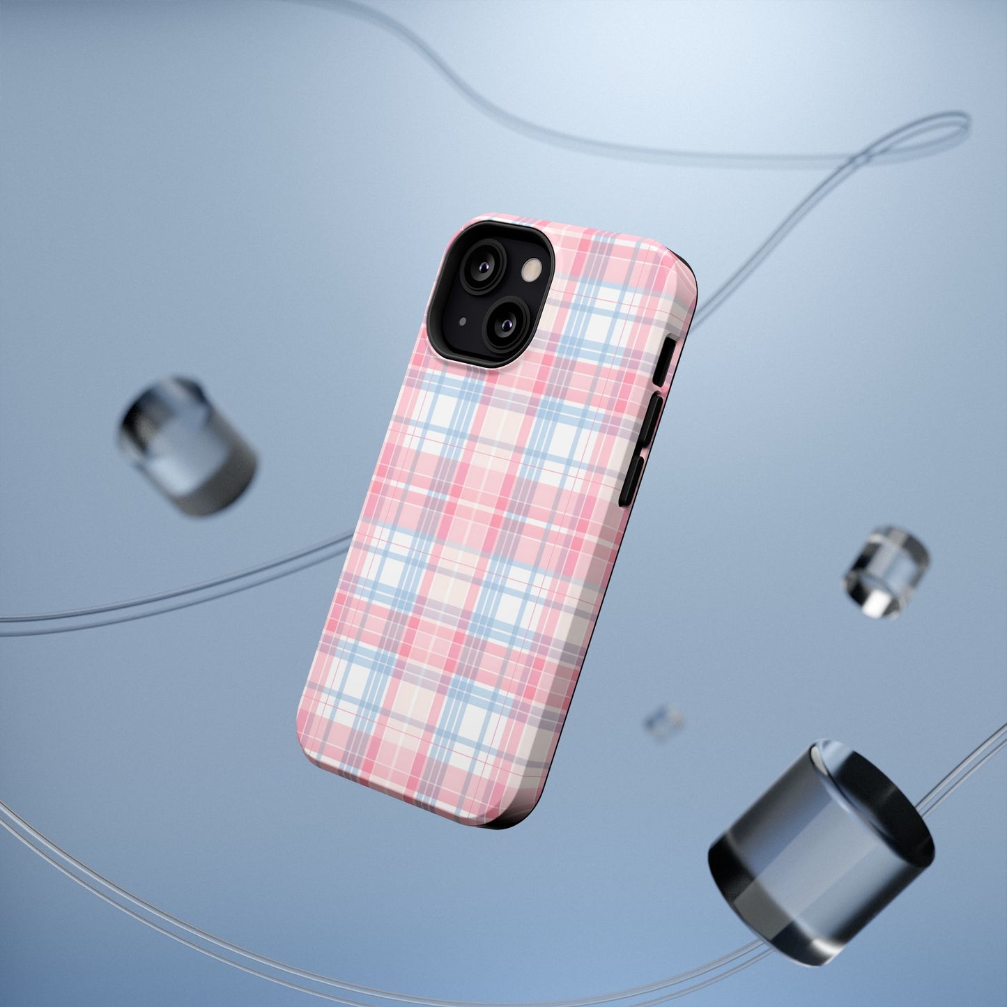 Impact-Resistant Cases-Spring Plaid Pink Blue