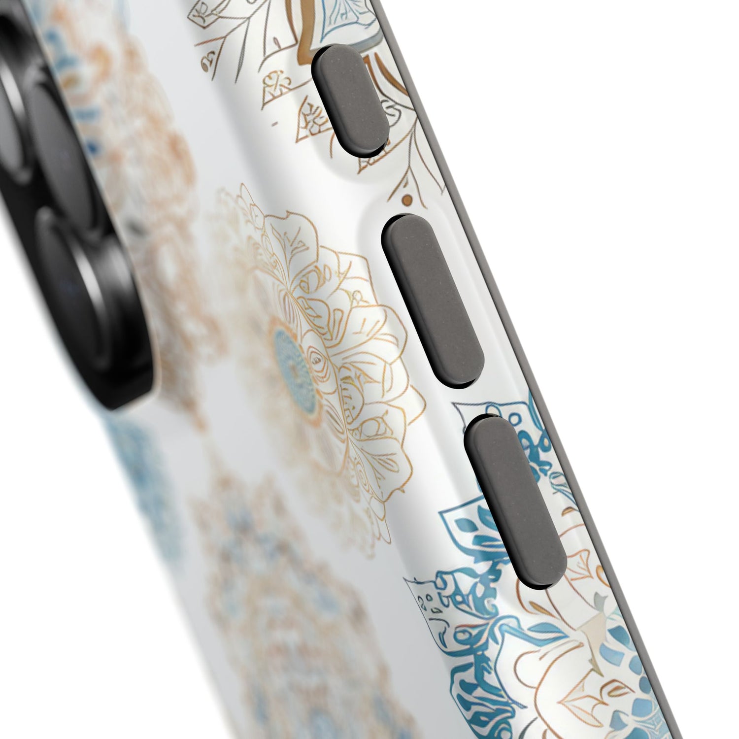 Impact-Resistant Cases, Blue Gold Boho Fun