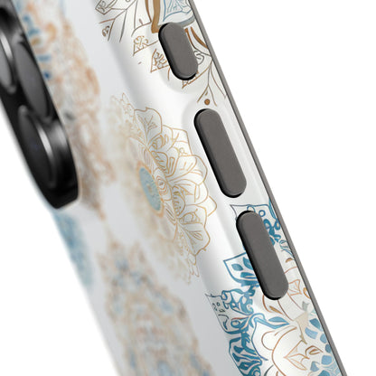 Impact-Resistant Cases, Blue Gold Boho Fun