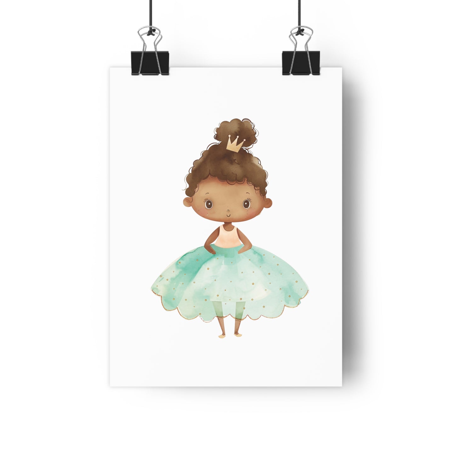 Giclée Art Print Watercolor Teal Princess 1