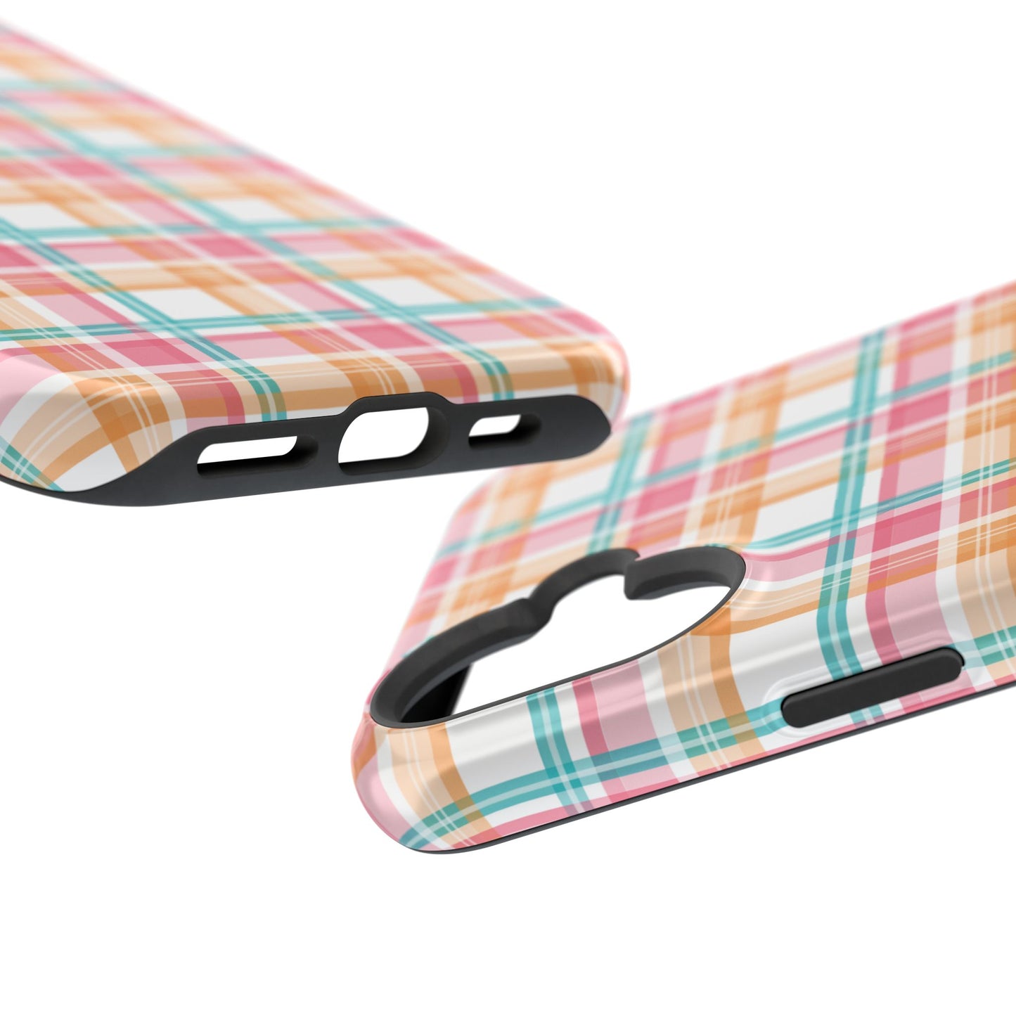 Impact-Resistant Phone Case - Summer Plaid Pink