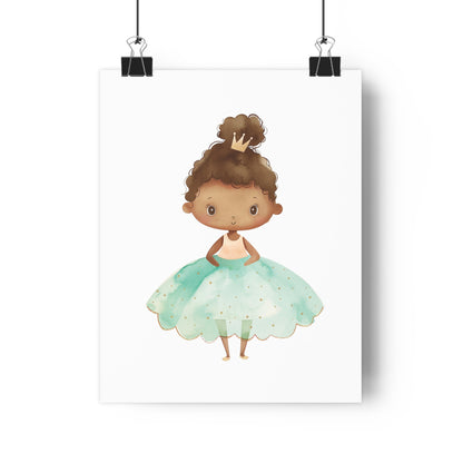 Giclée Art Print Watercolor Teal Princess 1