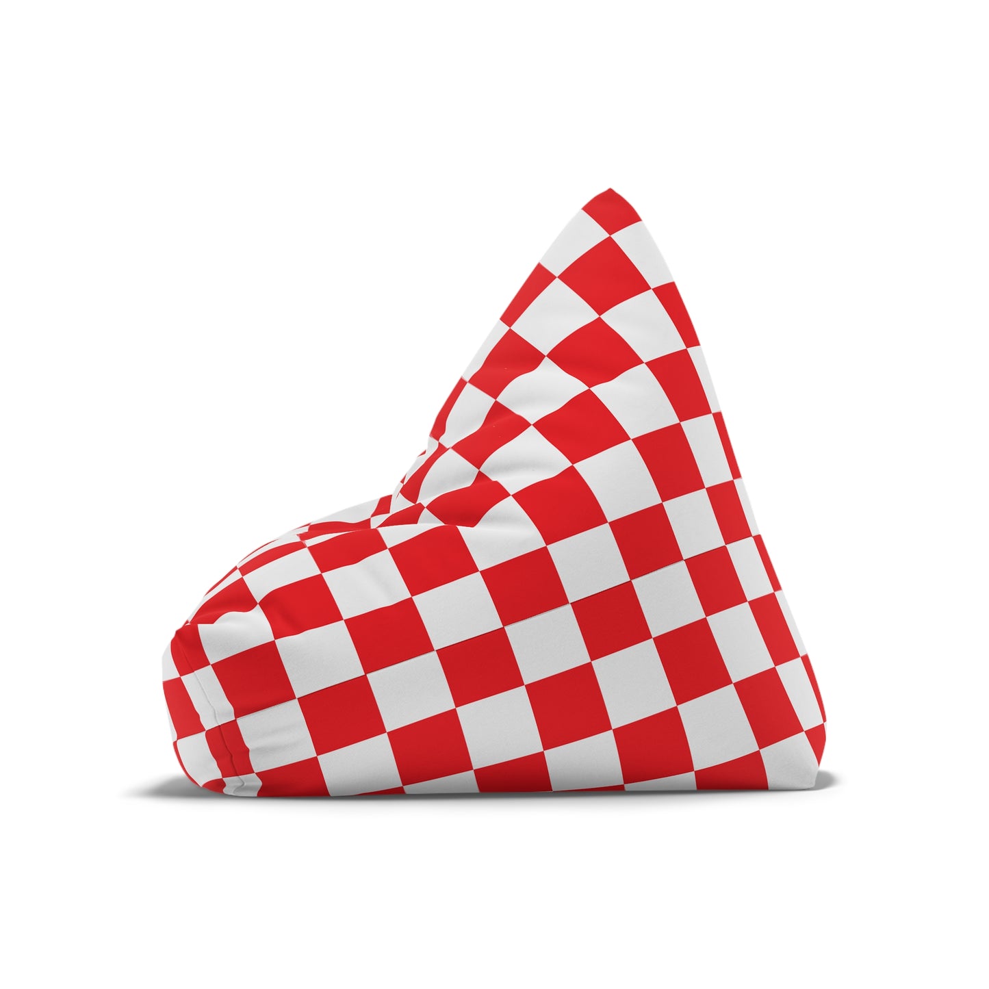 Red and White Checkerboard Bean Bag Chair Cover