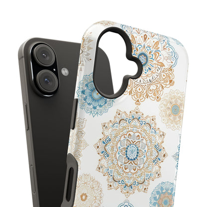 Impact-Resistant Cases, Blue Gold Boho Fun