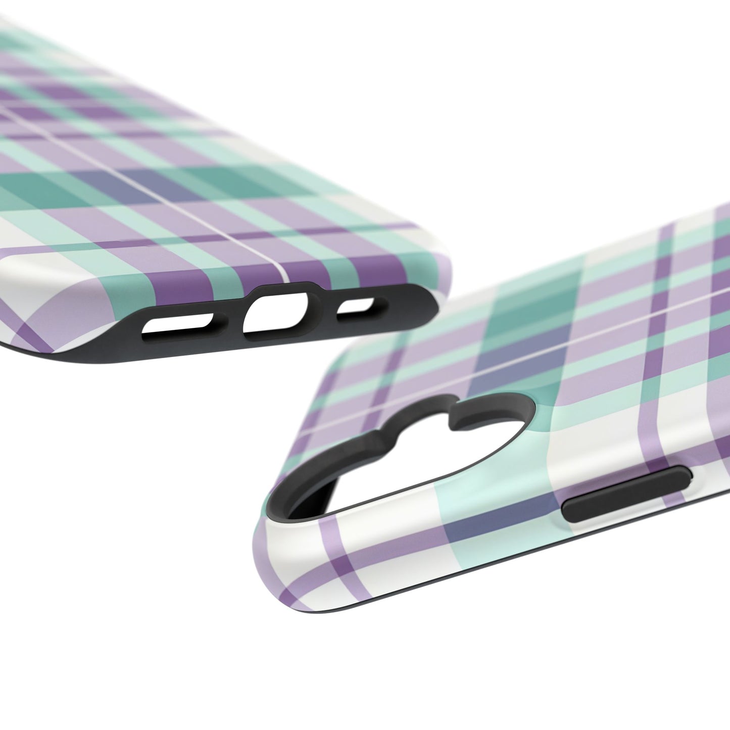 Impact-Resistant Phone Case - Spring Plaid Purple