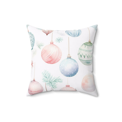 Spun Polyester Square Pillow with Removable Cover Watercolor Pastel Ornaments