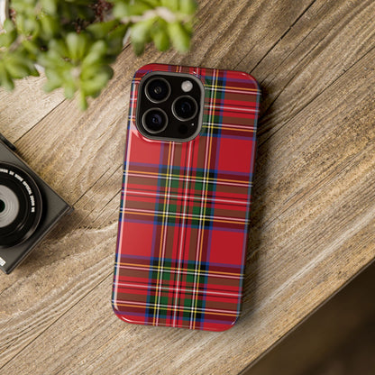 Impact-Resistant Phone Case-Holiday Tartan Plaid Red