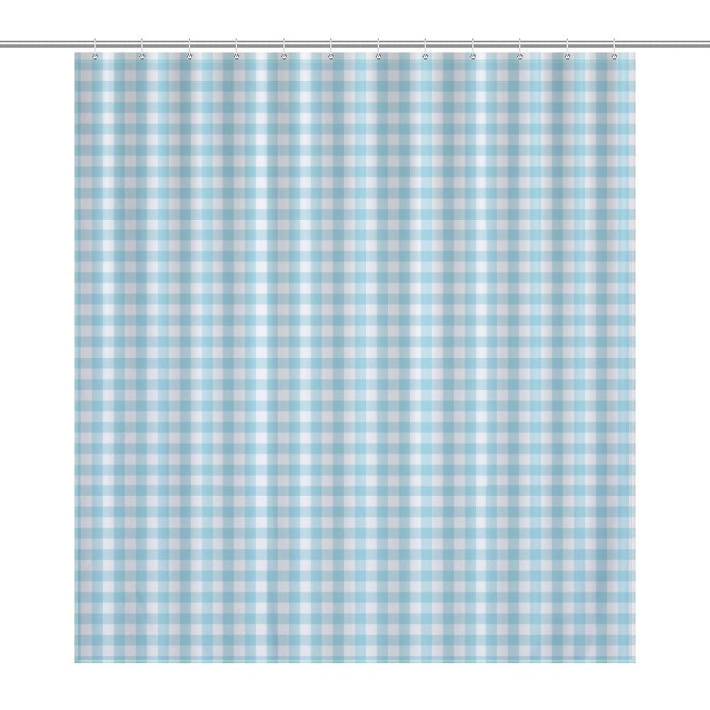 Lightweight Shower Curtain- Spring Gingham Aqua