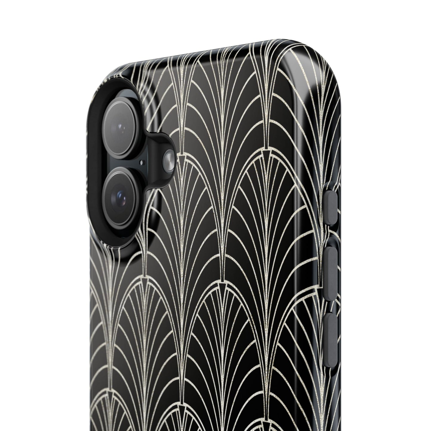 Impact-Resistant Phone Case- Art Deco Black Beige