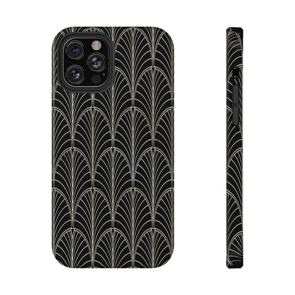 Impact-Resistant Phone Case- Art Deco Black Beige