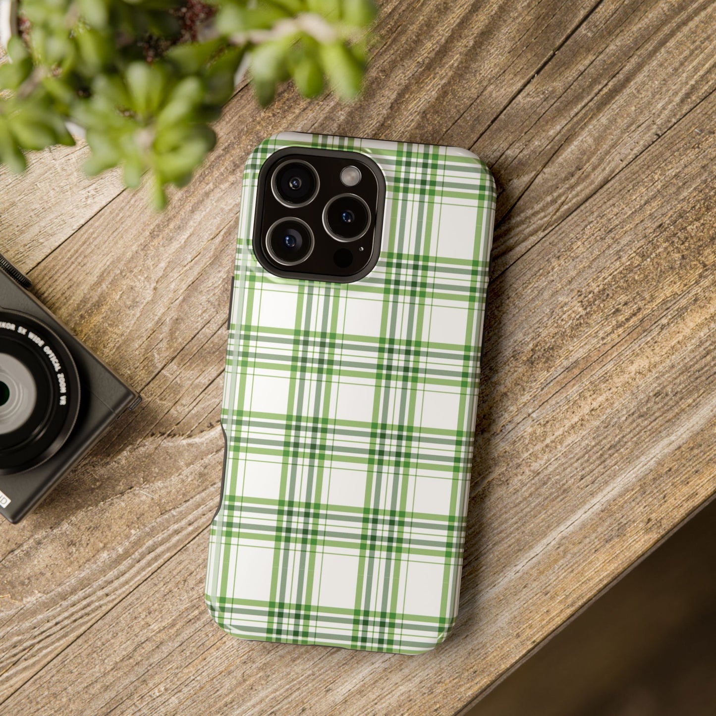 Impact-Resistant Phone Case -St. Patrick's Day Plaid