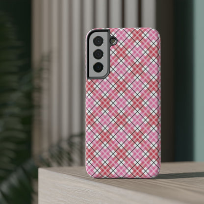 Impact-Resistant Phone Case - Valentine Plaid