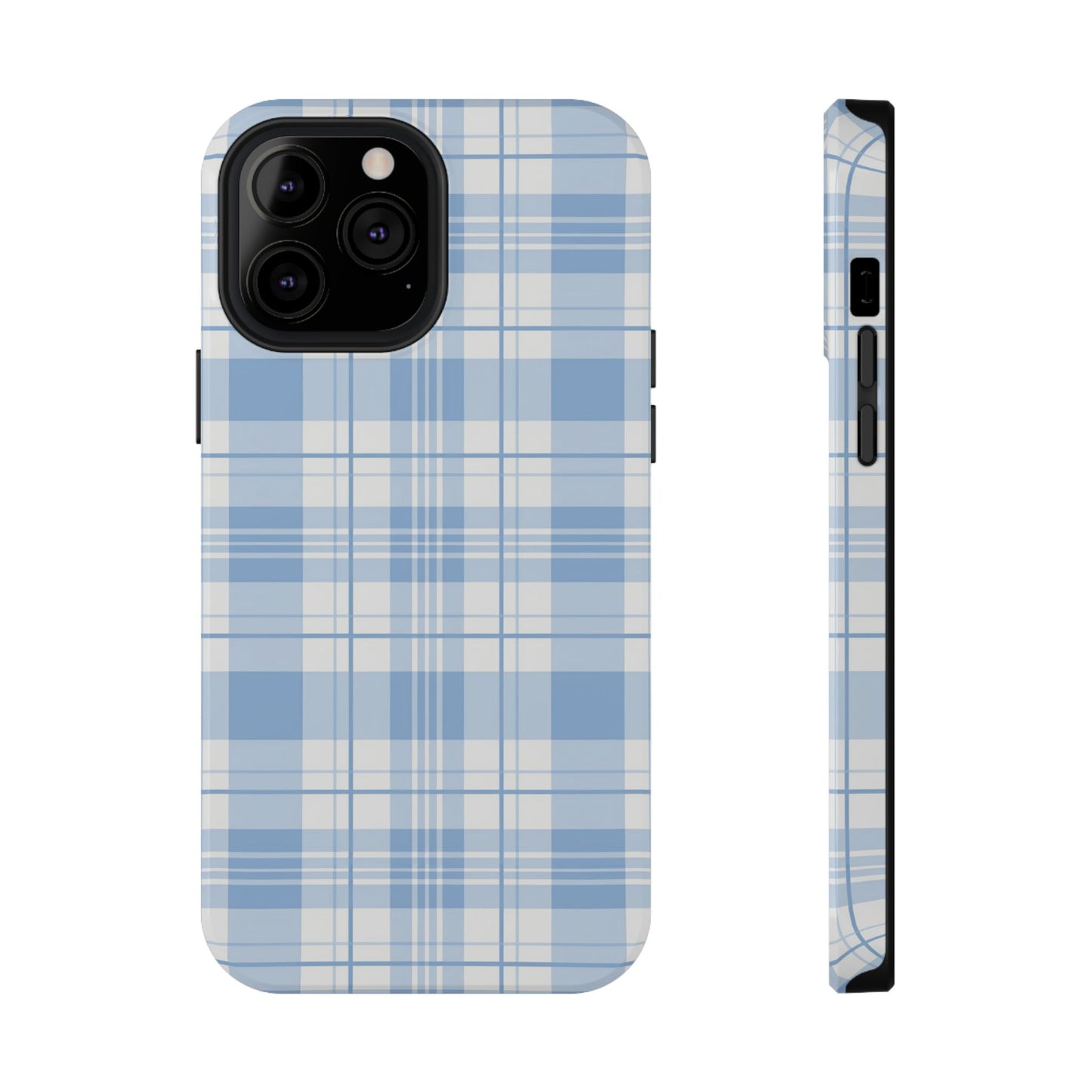 Impact-Resistant Phone Case - Easter Plaid Blue