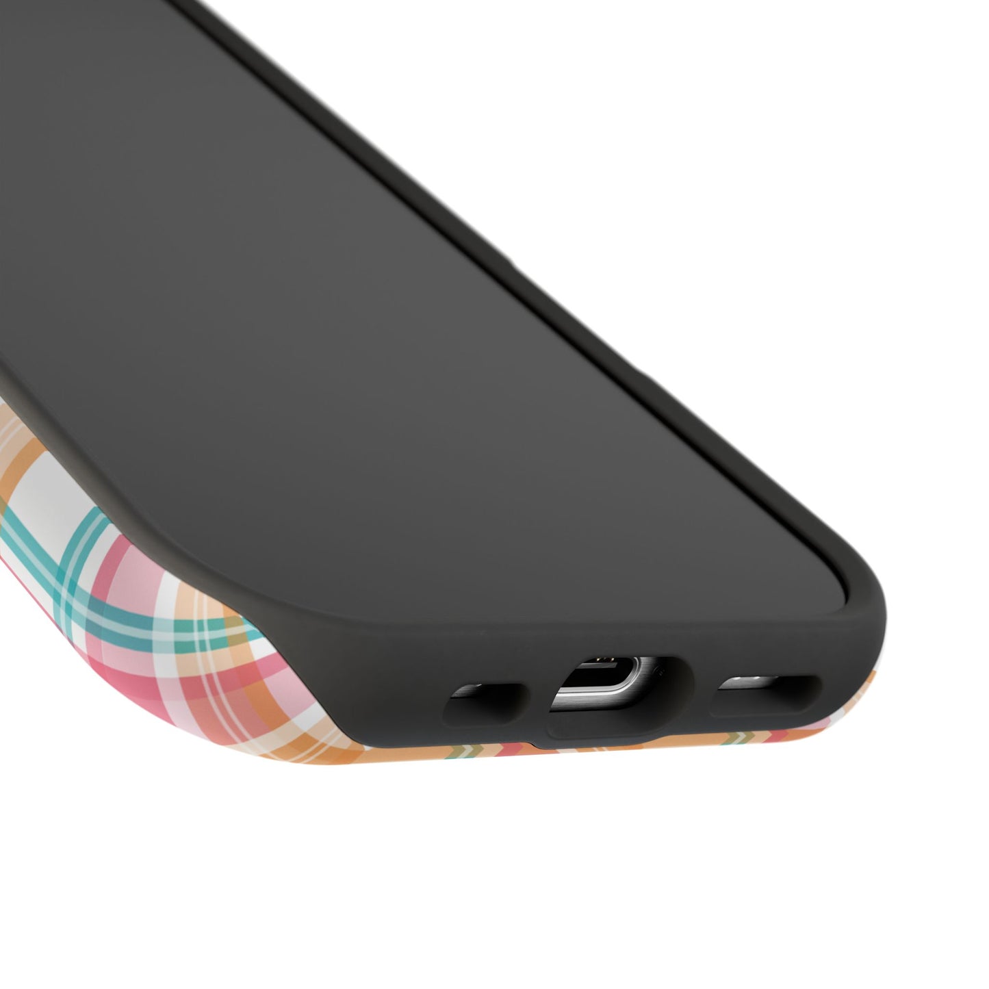 Impact-Resistant Phone Case - Summer Plaid Pink