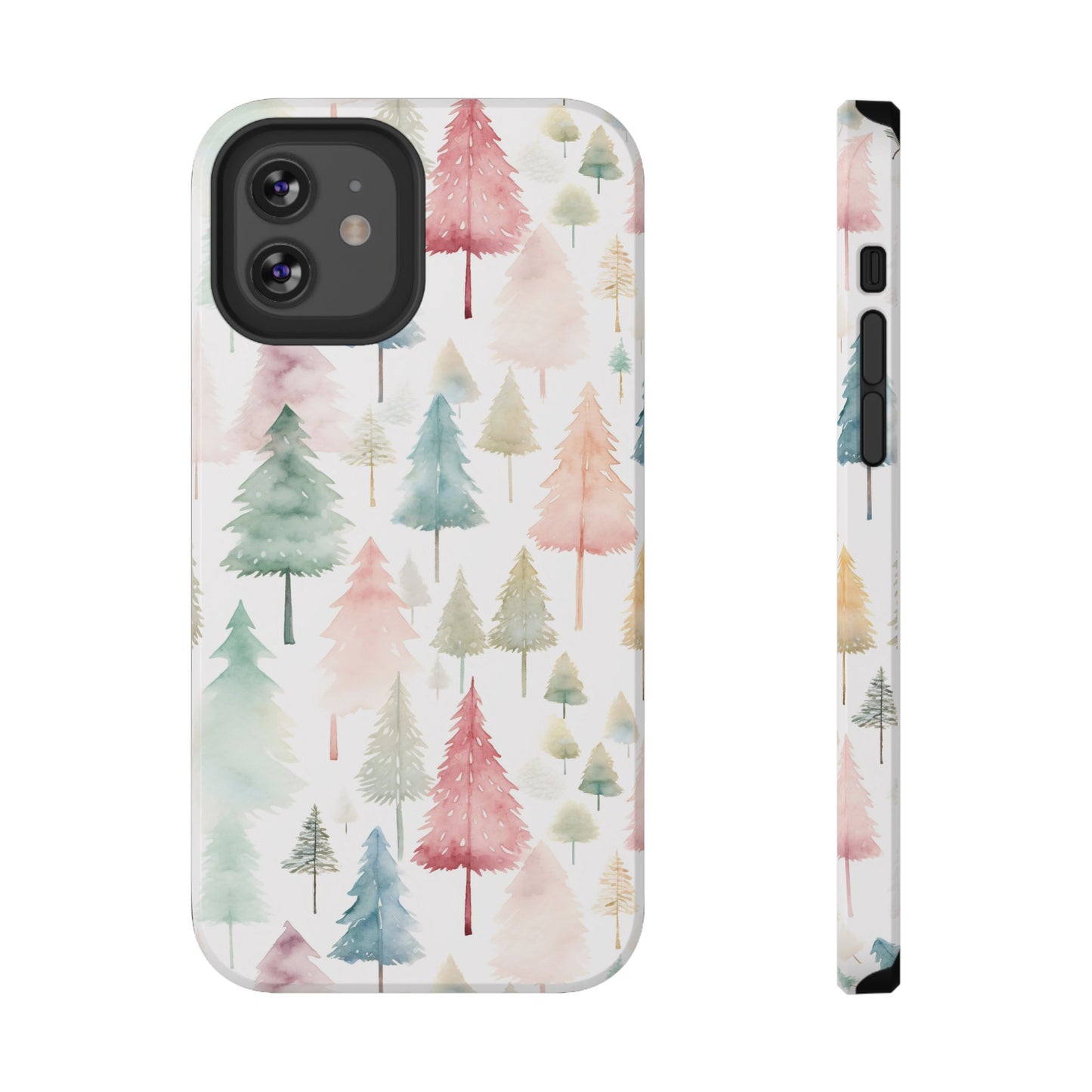 Watercolor Christmas Trees Impact-Resistant Phone Case