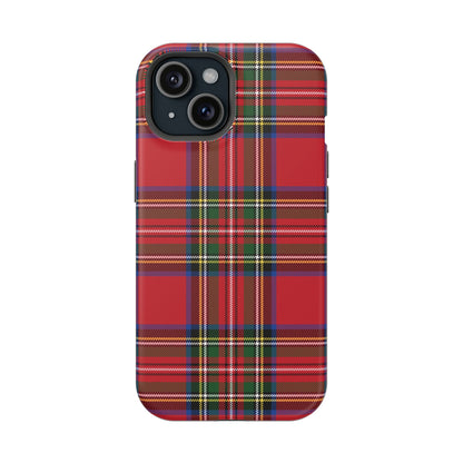 Impact-Resistant Phone Case-Holiday Tartan Plaid Red