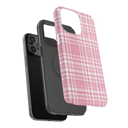 Impact-Resistant Phone Case - Easter Plaid Pink