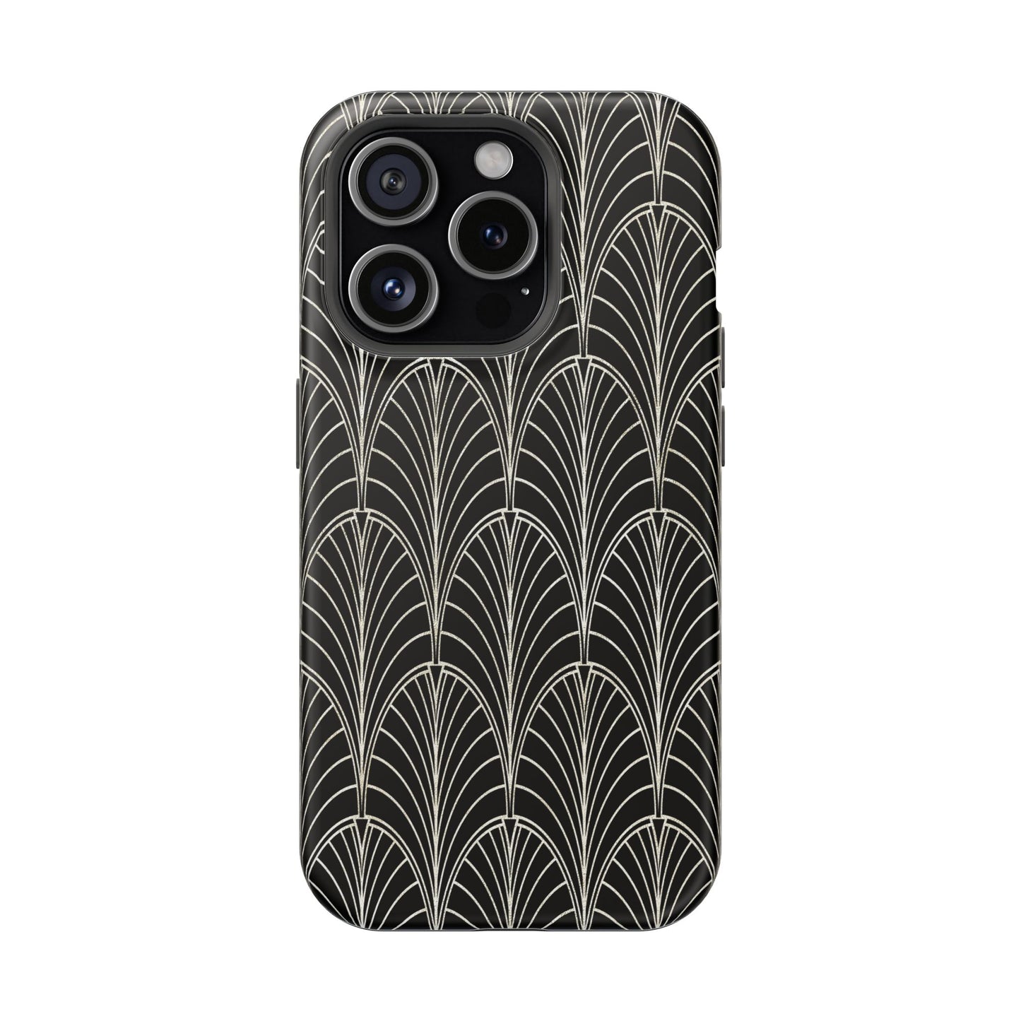 Impact-Resistant Phone Case- Art Deco Black Beige