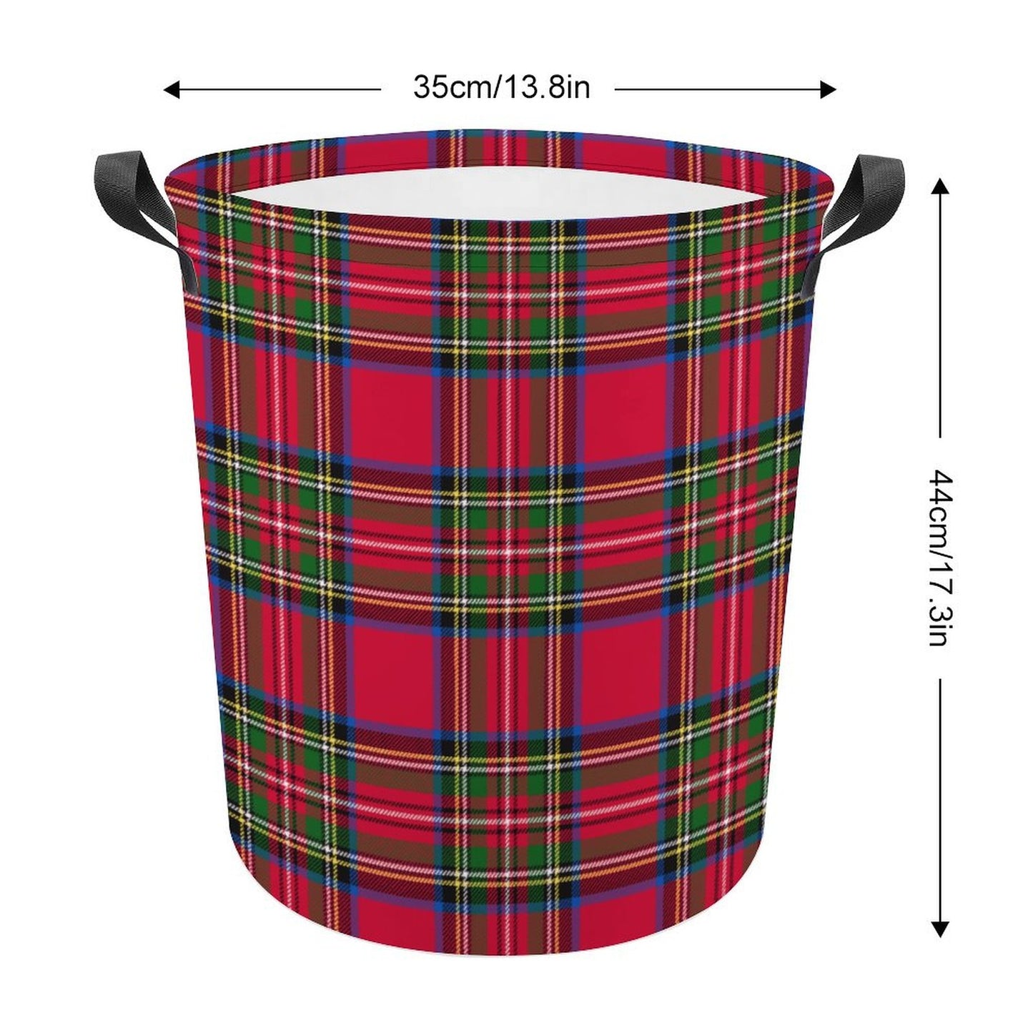 Collapsible Laundry Hamper- Red Tartan Holiday Plaid