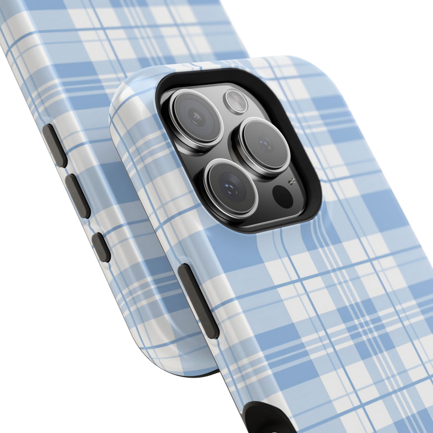 Impact-Resistant Phone Case - Easter Plaid Blue