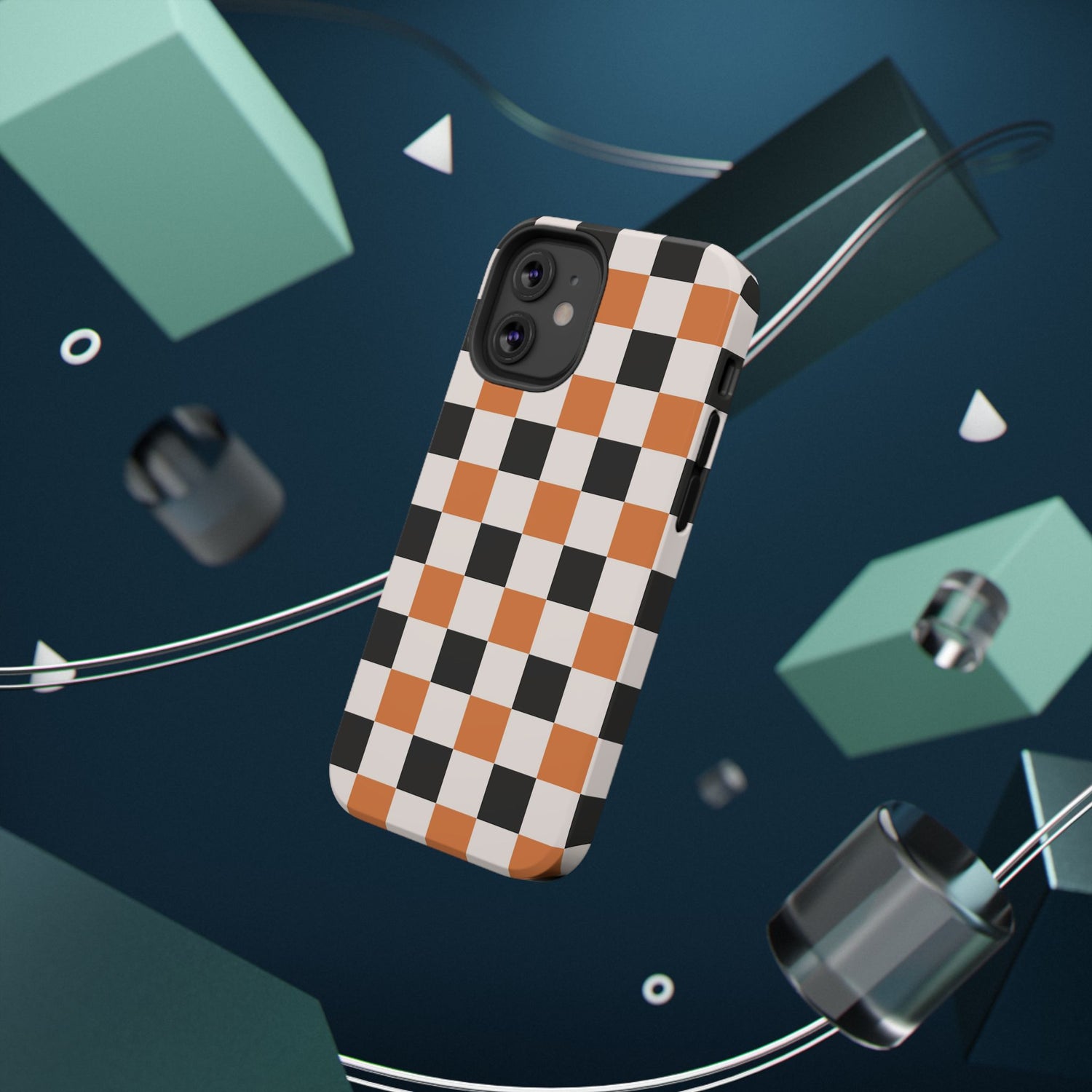 Trendy Halloween Checkerboard Phone Case | Impact-Resistant, iPhone, Samsung