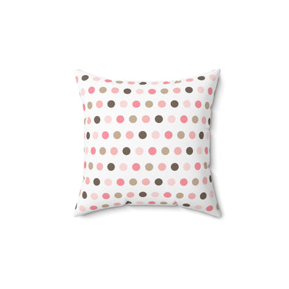 Spun Polyester Square Pillow with Removable Cover Hedgehog Playdate Polka Dots Gingham