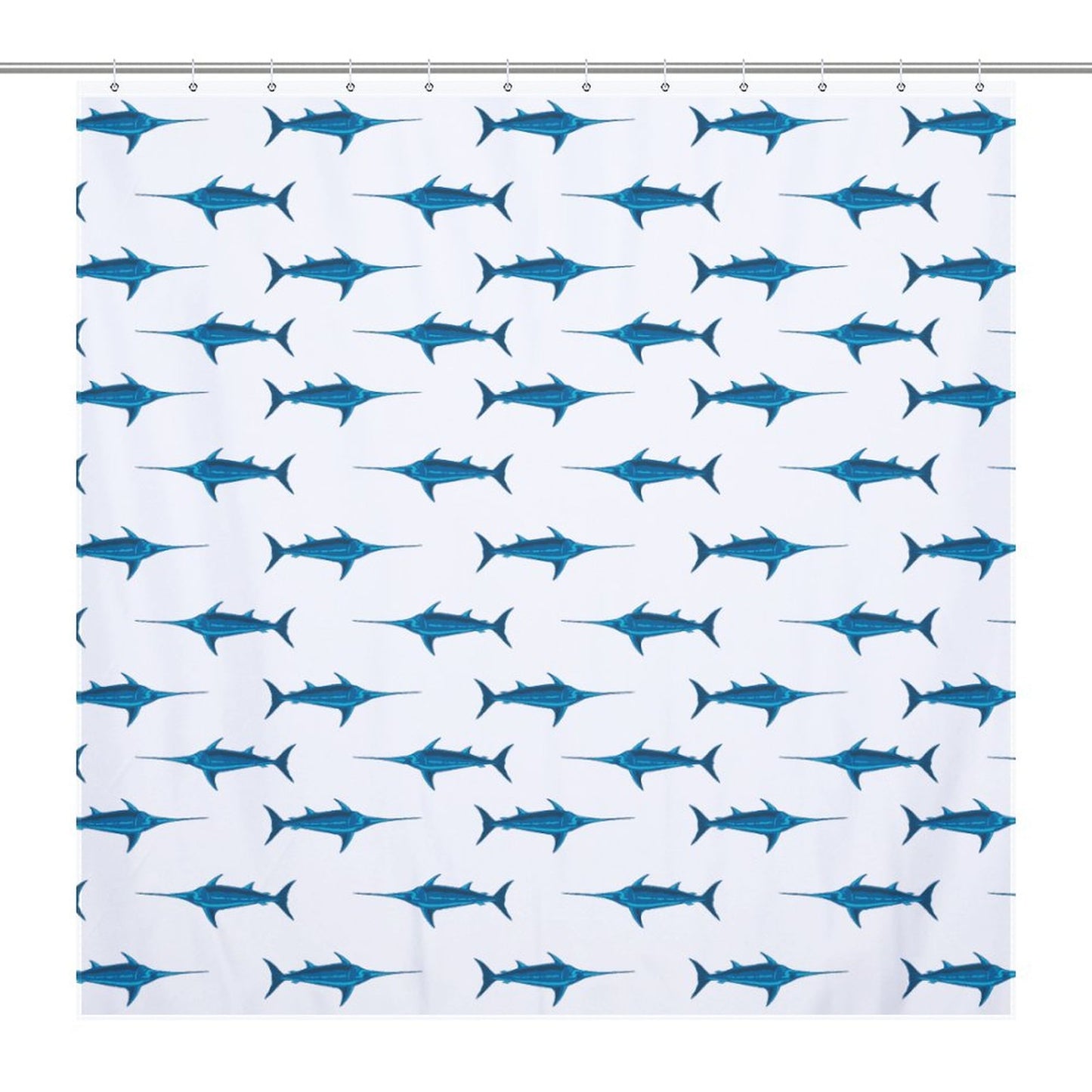 Lightweight Shower Curtain-Preppy Swordfish