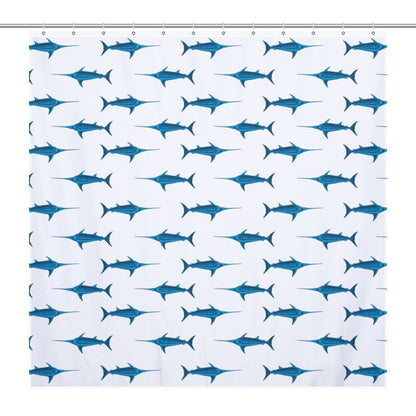 Lightweight Shower Curtain-Preppy Swordfish