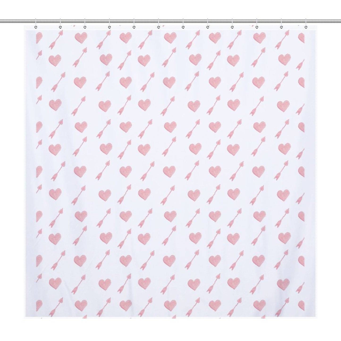 Lightweight Shower Curtain- Valentine Arrow Hearts