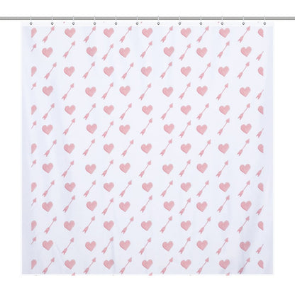 Lightweight Shower Curtain- Valentine Arrow Hearts