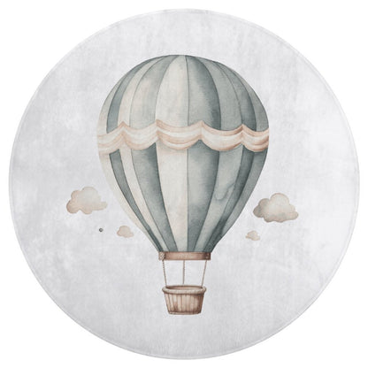 Round Bat Mat- Watercolor Hot Air Balloons